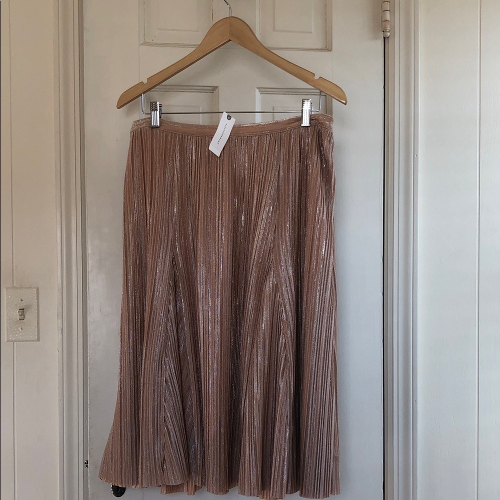 Anthropologie Maeve Midi Skirt - shiny Blush Pink